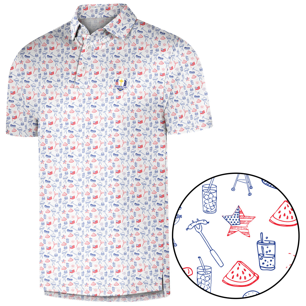 Men's Golf Polo -Print Short Sleeve Quick Dry Polo Shirt, Gift For Him, Gift For Father, Father's Day