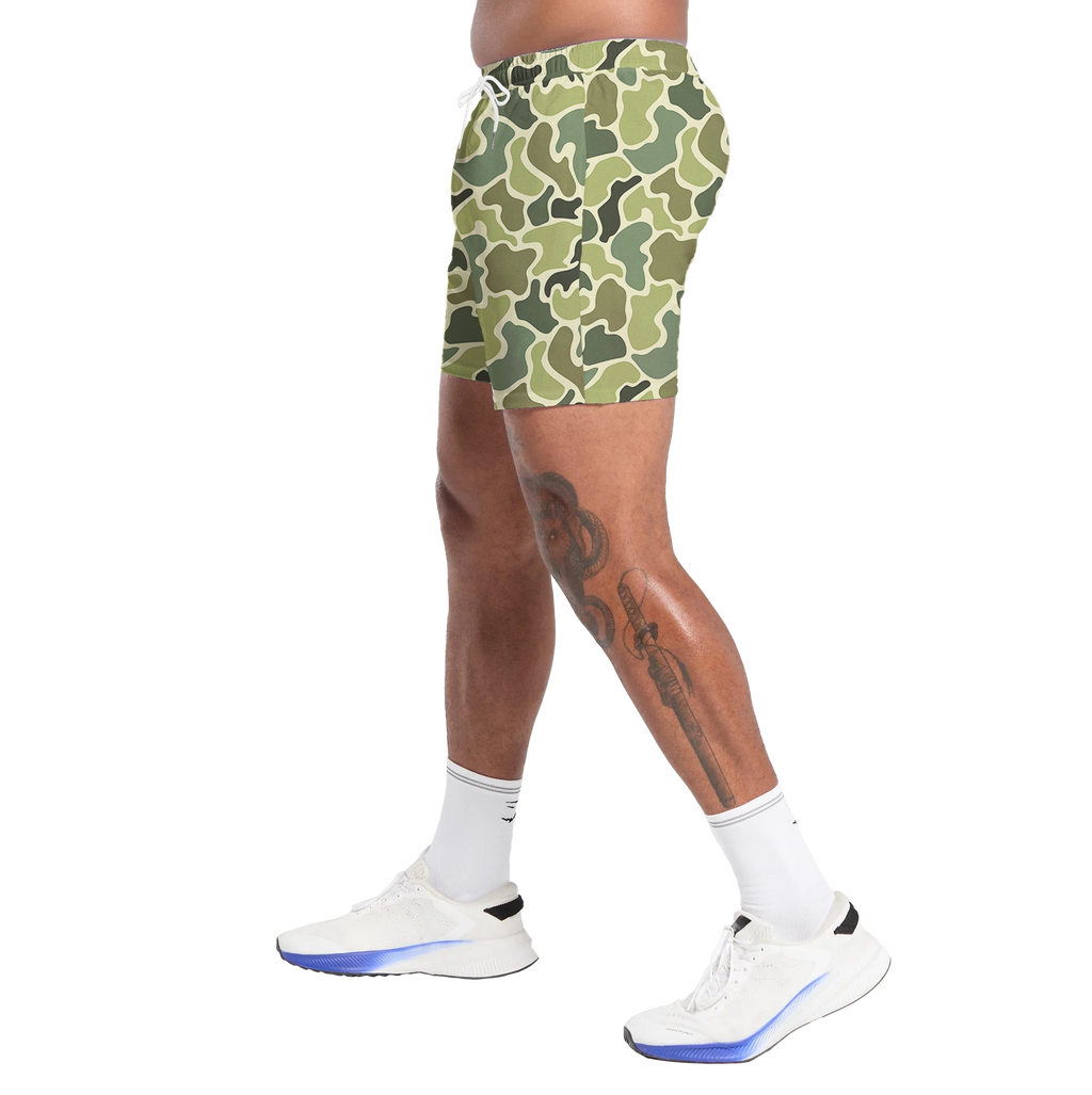 Camo Duck Hunting Shorts With 5 Inch Inseam, Perfect for Men & Women At the Gym, Basketball Camo Mesh Short, Gift for him, Gift For Her, Gym Gift
