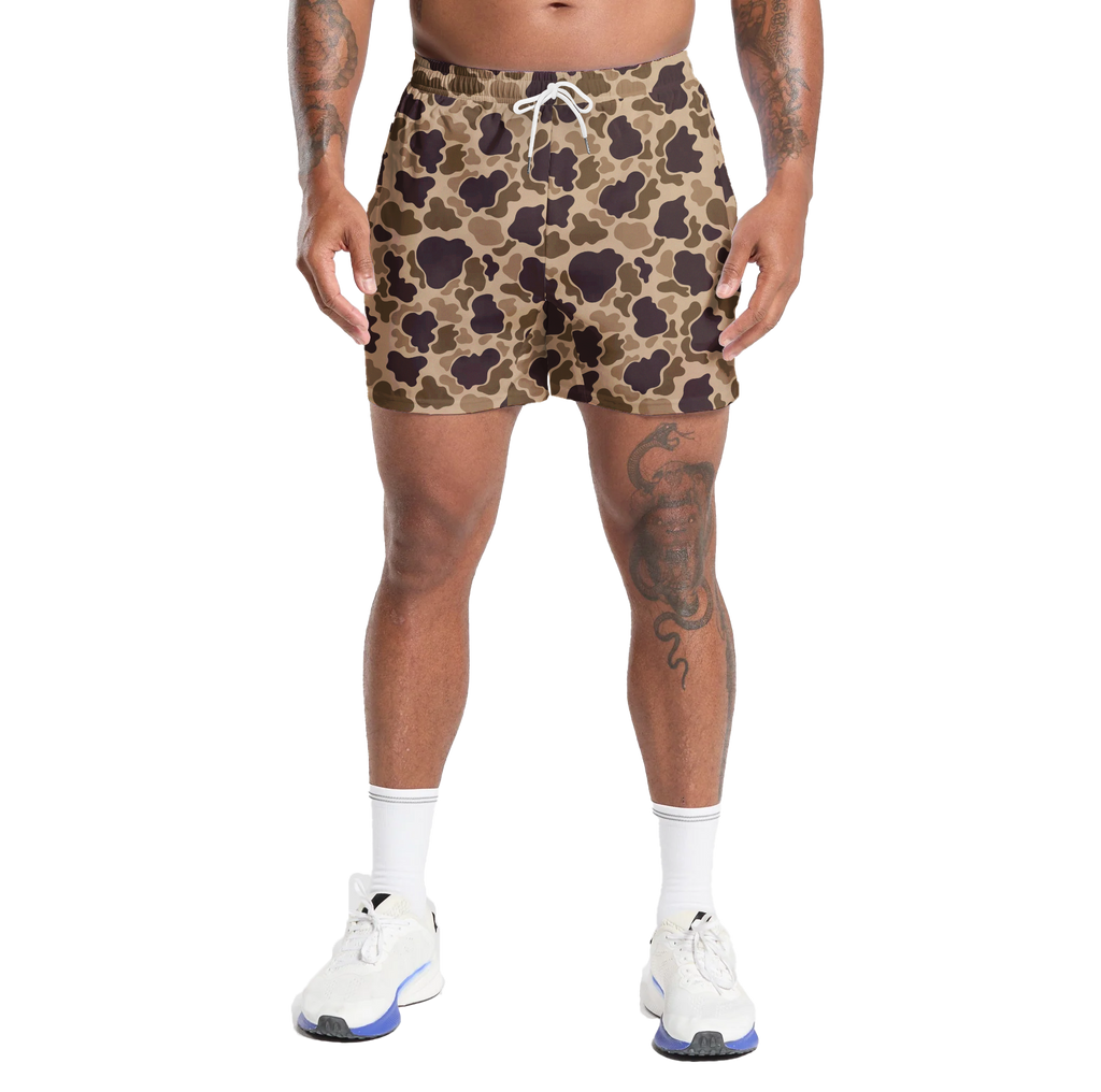 Camo Duck Hunting Shorts With 5 Inch Inseam, Perfect for Men & Women At the Gym, Basketball Camo Mesh Short, Gift for him, Gift For Her, Gym Gift