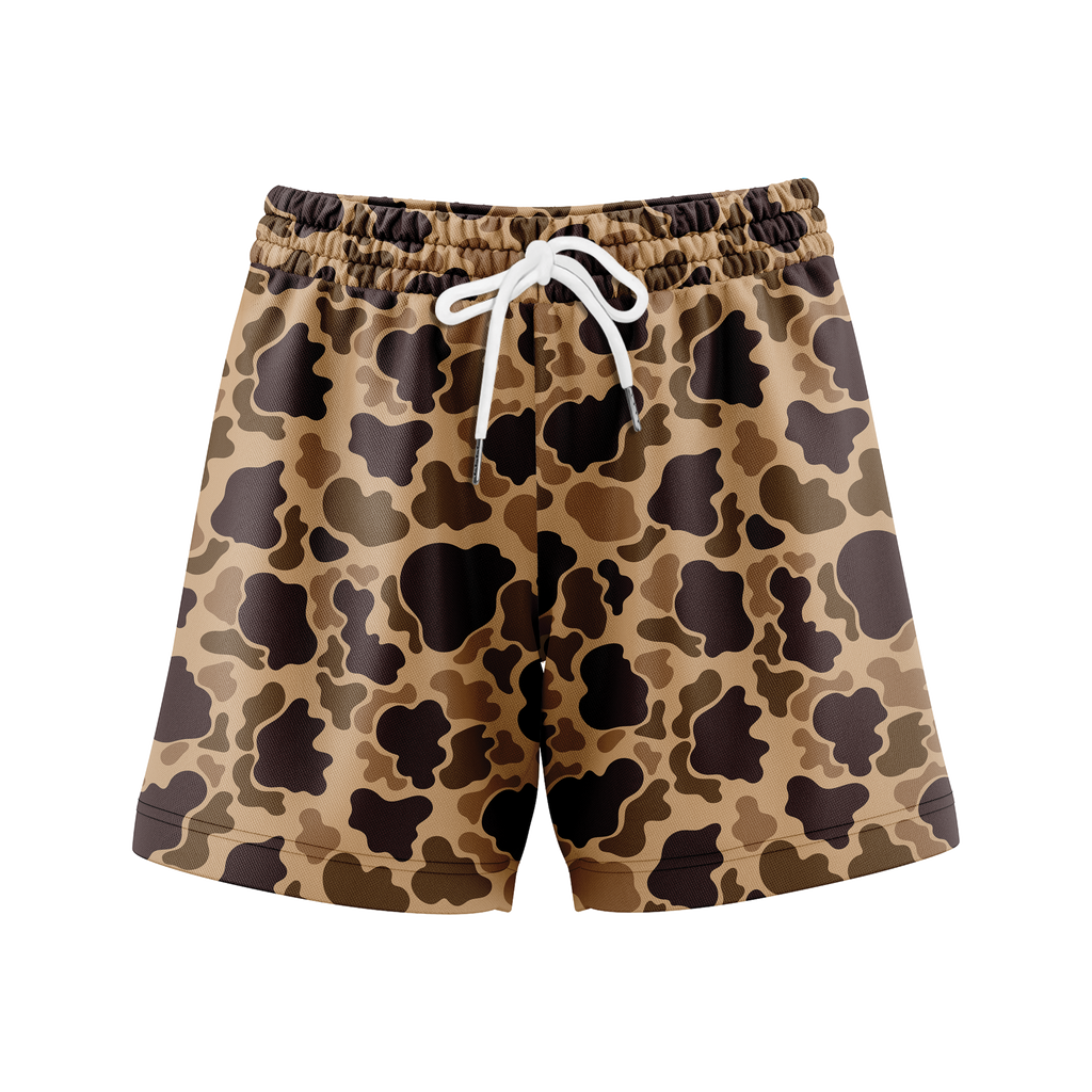 Camo Duck Hunting Shorts With 5 Inch Inseam, Perfect for Men & Women At the Gym, Basketball Camo Mesh Short, Gift for him, Gift For Her, Gym Gift