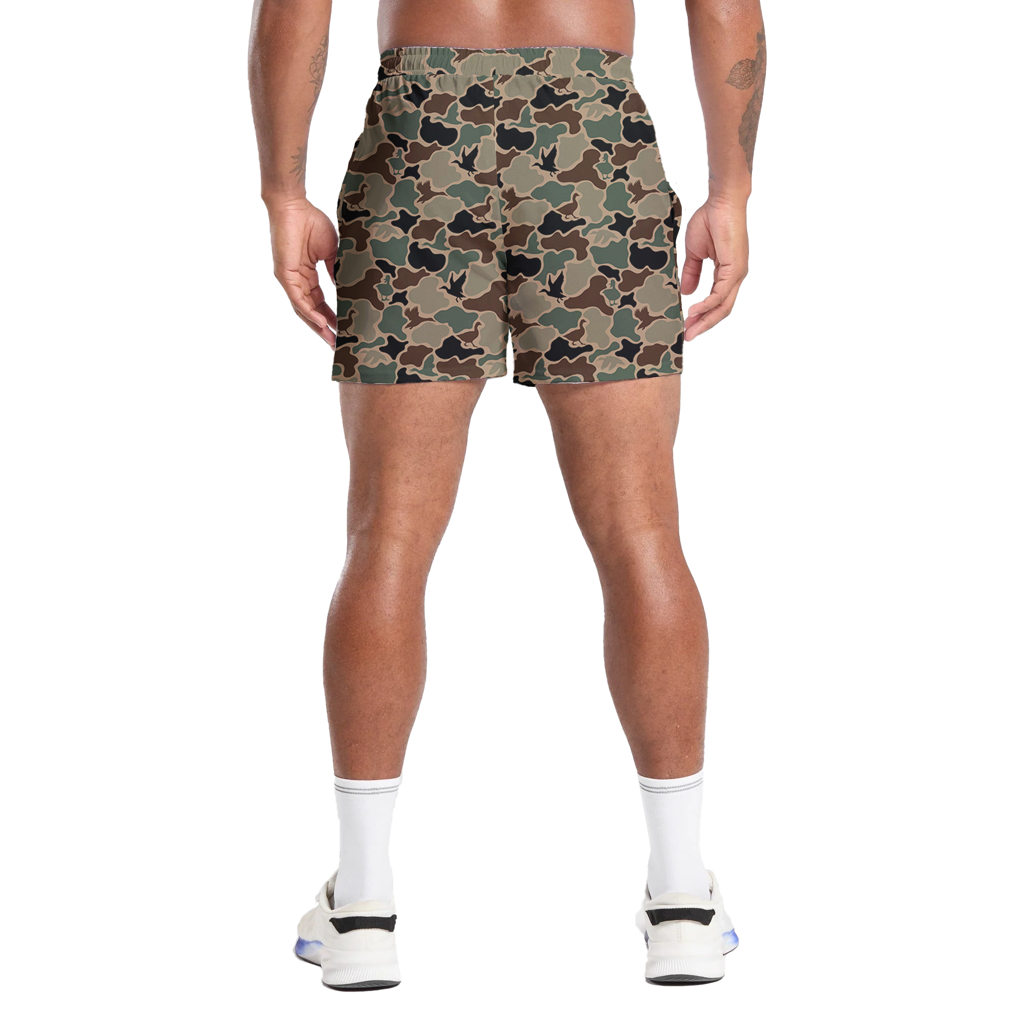 Camo Duck Hunting Shorts With 5 Inch Inseam, Perfect for Men & Women At the Gym, Basketball Camo Mesh Short, Gift for him, Gift For Her, Gym Gift