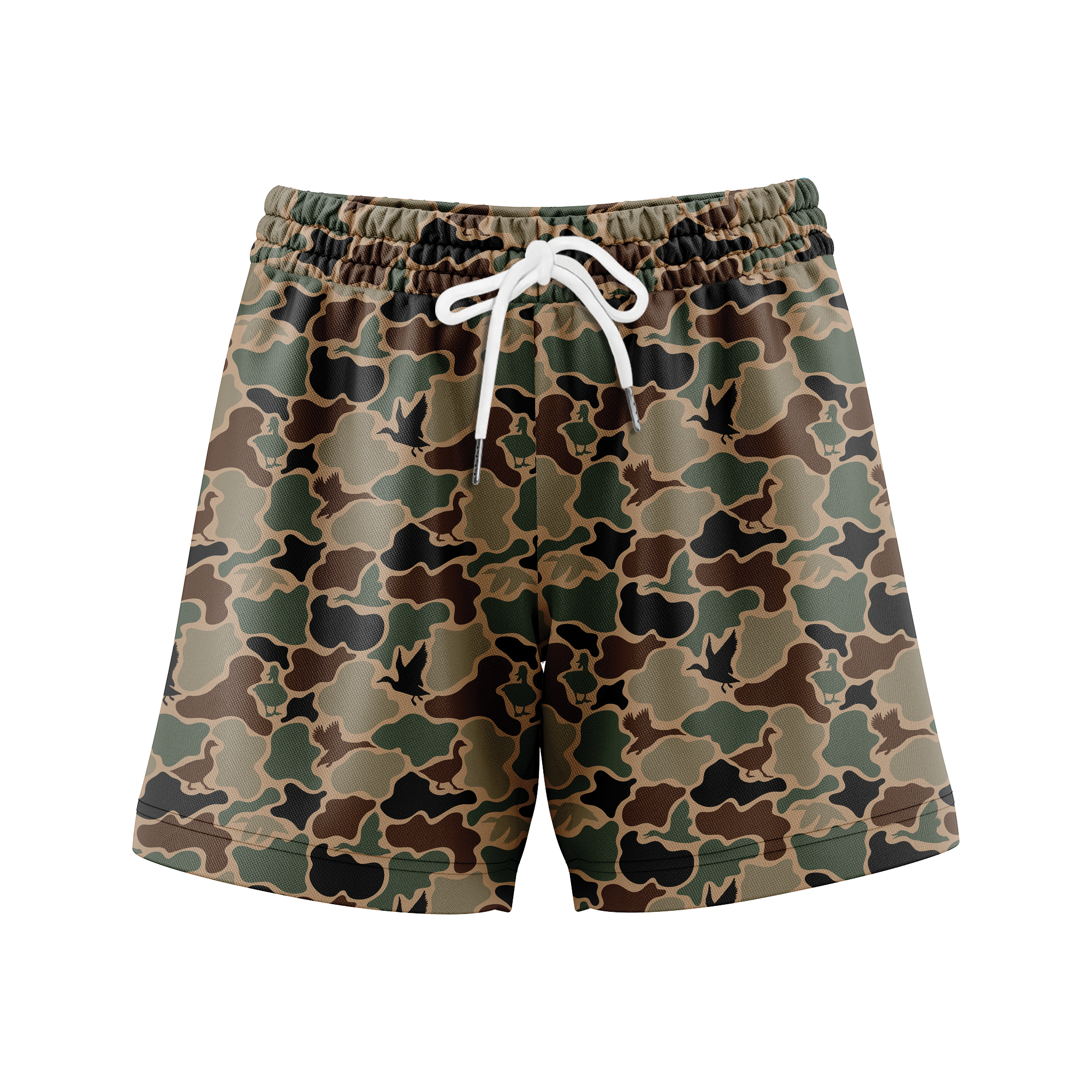 Camo Duck Hunting Shorts With 5 Inch Inseam, Perfect for Men & Women At the Gym, Basketball Camo Mesh Short, Gift for him, Gift For Her, Gym Gift