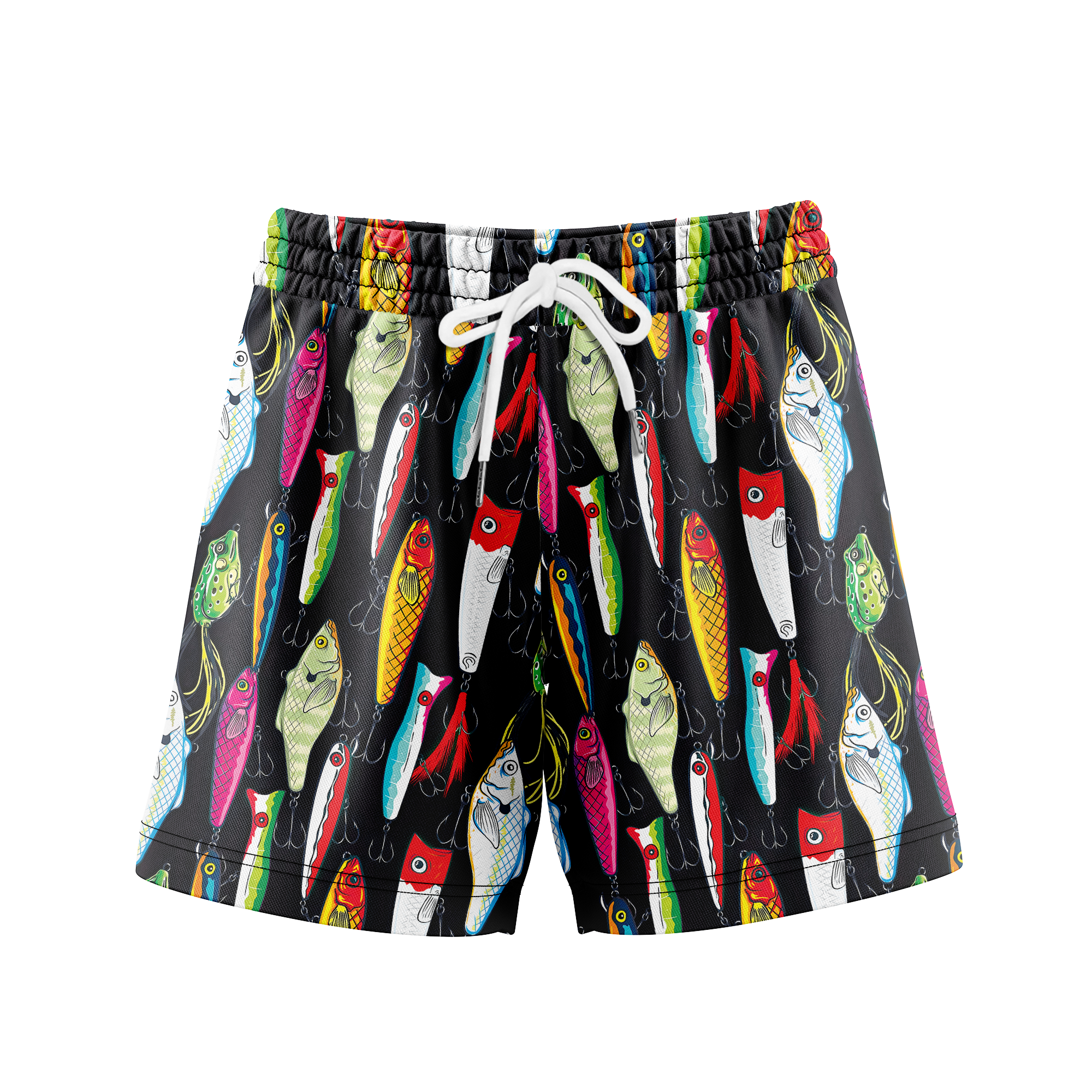 Fishing Lure Gym Shorts - 5 inch inseam shorts with graphic design and pockets, Gift for him, Gift For Her, Gym Gift