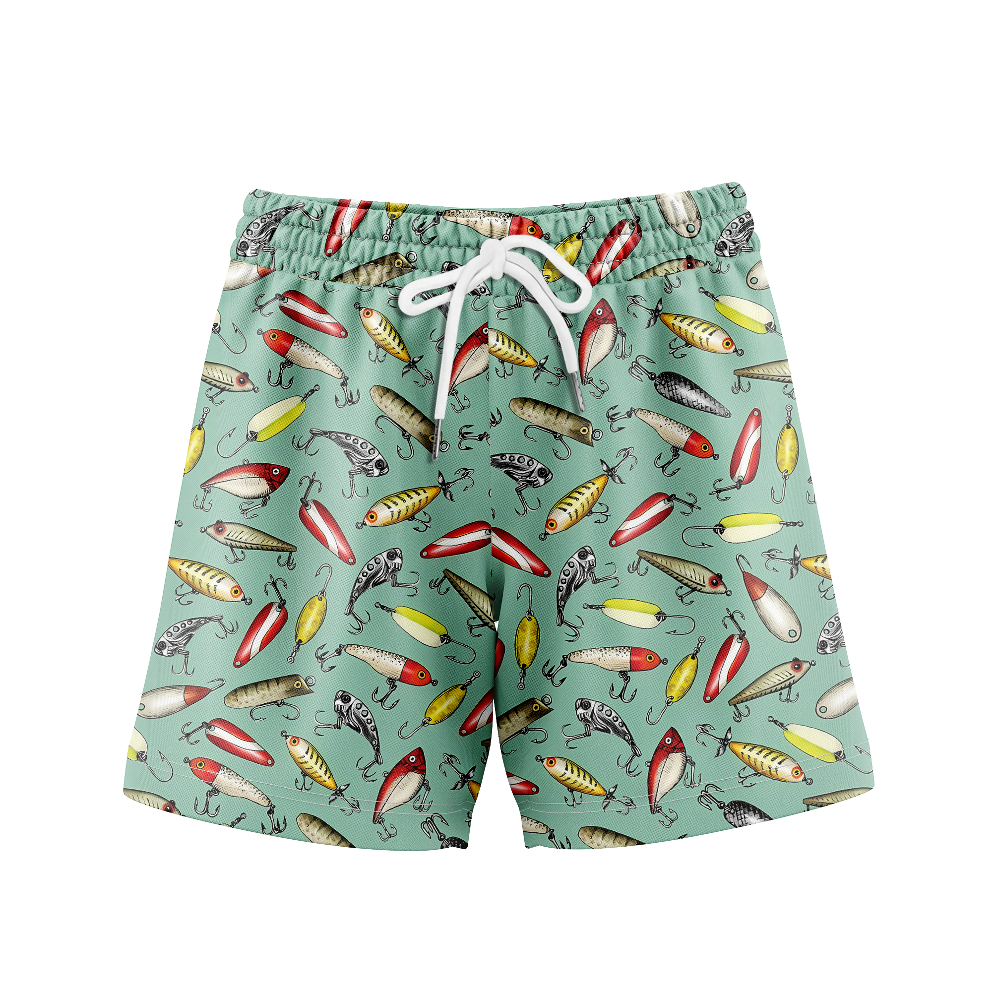 Fishing Lure Gym Shorts - 5 inch inseam shorts with graphic design and pockets, Gift for him, Gift For Her, Gym Gift