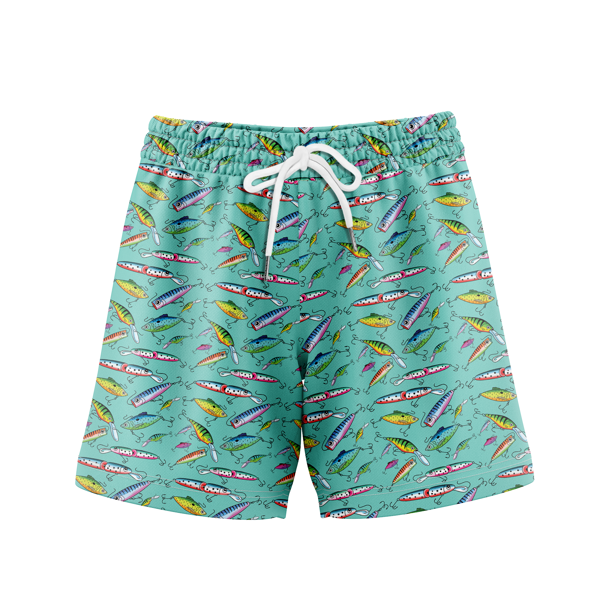 Fishing Lure Gym Shorts - 5 inch inseam shorts with graphic design and pockets, Gift for him, Gift For Her, Gym Gift