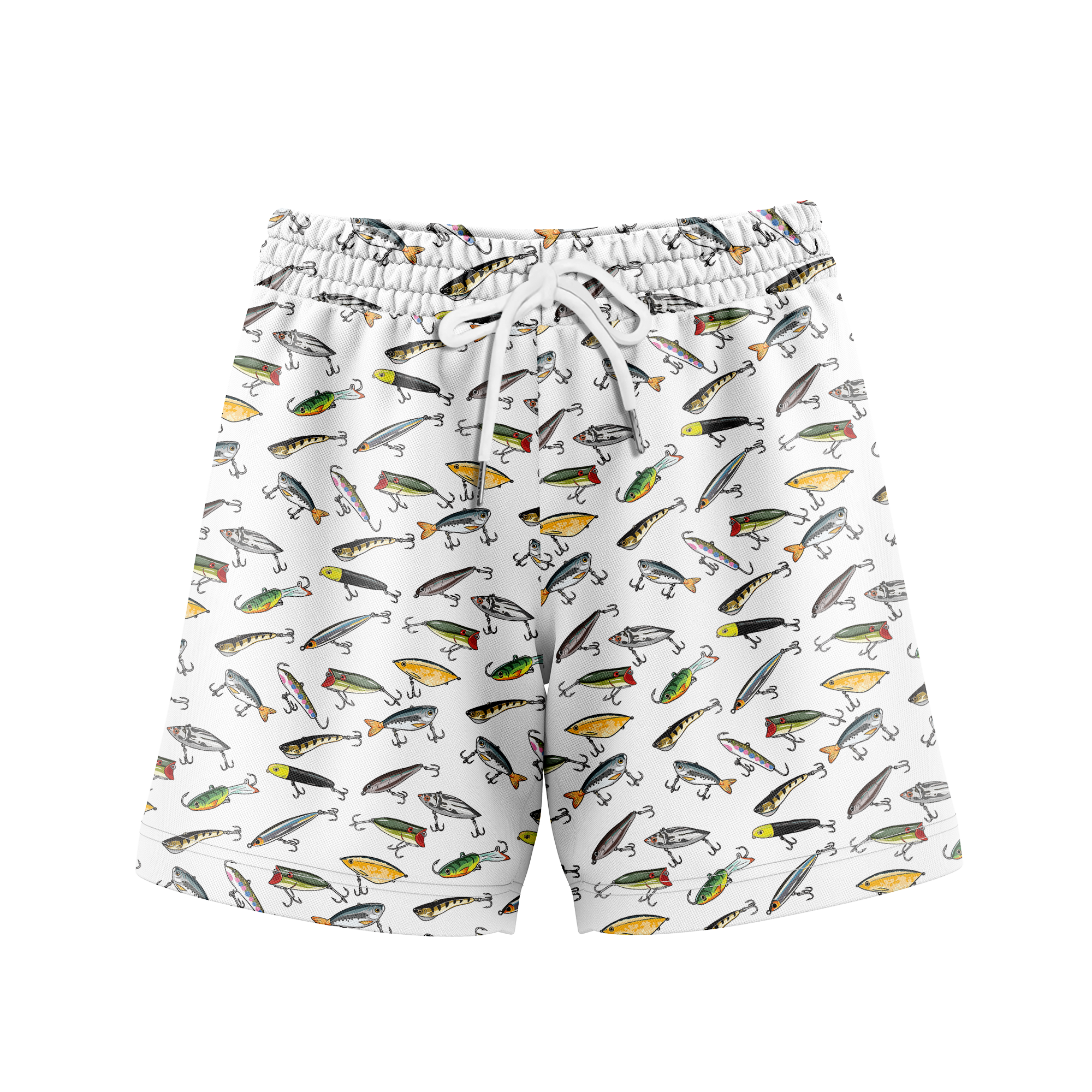 Fishing Lure Gym Shorts - 5 inch inseam shorts with graphic design and pockets, Gift for him, Gift For Her, Gym Gift