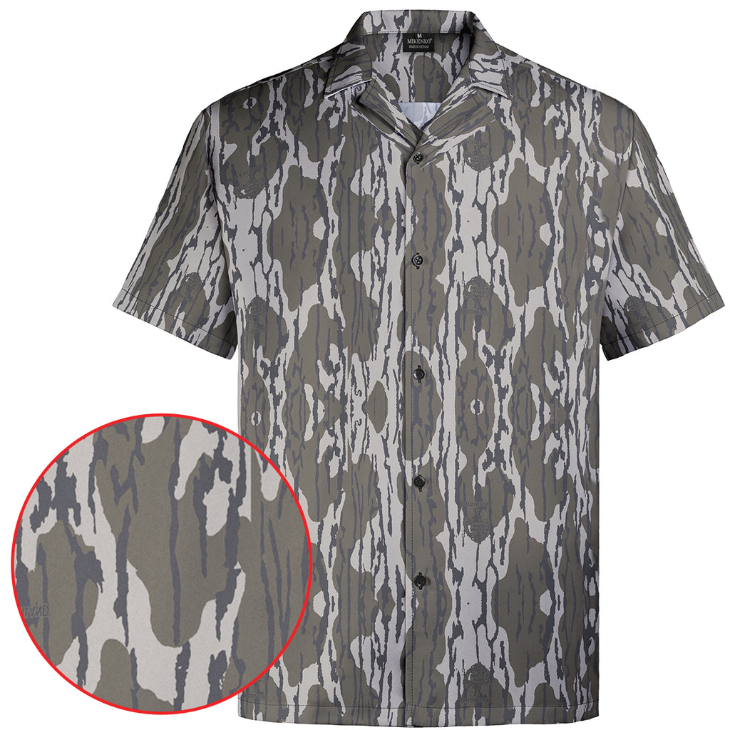 Men's Hawaiian Camo Shirt, Short Sleeve Button-Up, Classic Fit, Summer Outdoor Look, Gift for Dad or Him, Camouflage Vacation Shirt