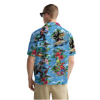 Funny Hawaiian Shirt with Bigfoot Surfing Design, Short Sleeve Button Down Shirt for Men and Women – Perfect for Summer Vacation, Beach Party and Luau Nights