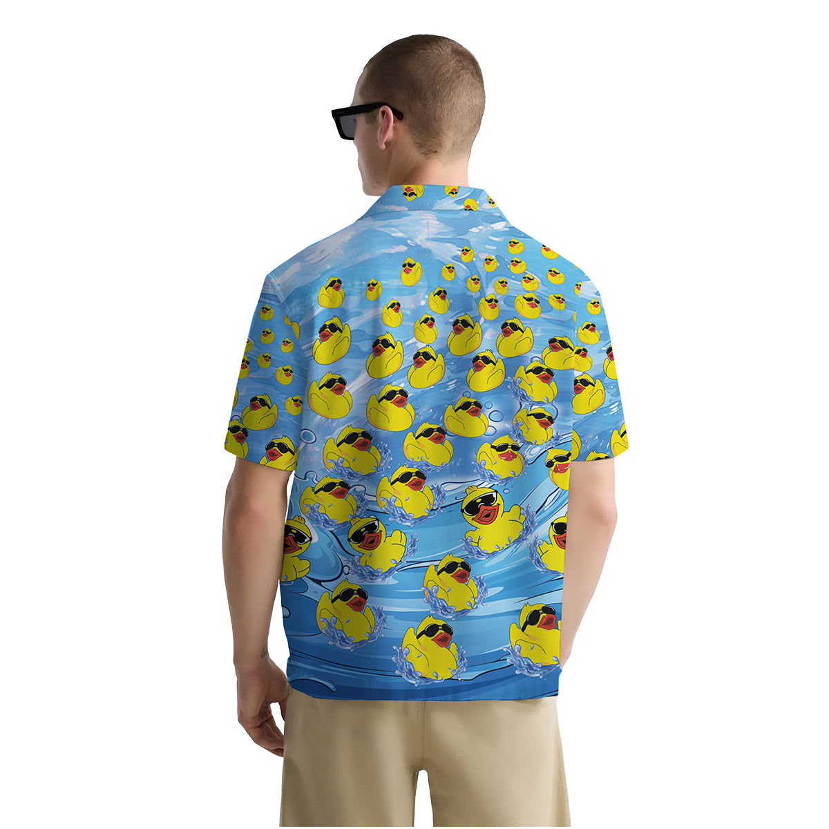 Rubber Duck Shirt for Men – Funny Hawaiian Button Down Summer Shirt with Pool Party Vibe