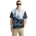 Horse Racing Shirt for Men – Kentucky Derby Style Hawaiian Button Down Shirt with Jockey Print