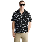 Galaxy Shirt for Men – Sci-Fi Battle Button Down Hawaiian Shirt – Funny Space War Theme