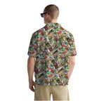 Funny Hawaiian Shirt for Men – Pizza Beer Cocktail Party Print – Button Down Summer Shirt with Skull & Fruit Design