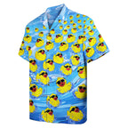 Rubber Duck Shirt for Men – Funny Hawaiian Button Down Summer Shirt with Pool Party Vibe