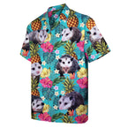 Funny Possum Shirt for Men – Hawaiian Button Down Summer Shirt with Opossum and Pineapple Print