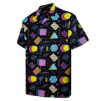 80s Shirt for Men – Funny Retro Geometric Hawaiian Button Down – Neon Party Style