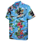 Funny Hawaiian Shirt with Bigfoot Surfing Design, Short Sleeve Button Down Shirt for Men and Women – Perfect for Summer Vacation, Beach Party and Luau Nights