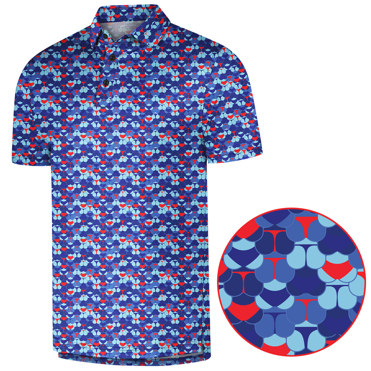 Men's Golf Polo -Print Short Sleeve Quick Dry Polo Shirt, Gift For Him, Gift For Father, Father's Day